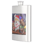 Weihnachtsfass und Reindeers Funny Christmas Flask Flachmann (Links)