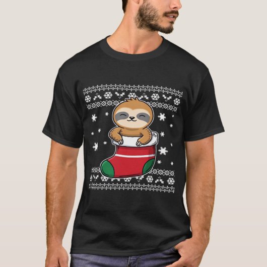 Weihnachtsfaultier Classic T-Shirt (Vorderseite)