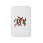 Weihnachtsfaultier-Elf-Peppermint-Candy-Cane-Shirt Badematte (Vorderseite Vertikal)