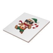 Weihnachtsfaultier-Elf-Peppermint-Candy-Cane-Shirt Fliese (Seite)