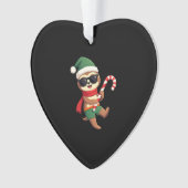 Weihnachtsfaultier-Elf-Peppermint-Candy-Cane-Shirt Ornament (Vorderseite)