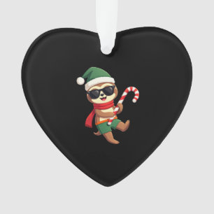 Weihnachtsfaultier-Elf-Peppermint-Candy-Cane-Shirt Ornament