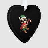 Weihnachtsfaultier-Elf-Peppermint-Candy-Cane-Shirt Ornament (Vorderseite)