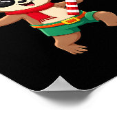 Weihnachtsfaultier-Elf-Peppermint-Candy-Cane-Shirt Poster (Ecke)