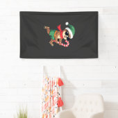 Weihnachtsfaultier-Elf-Pfefferminz-Candy-Cane-Shir Banner (Insitu)