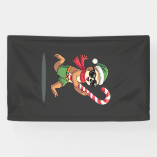 Weihnachtsfaultier-Elf-Zuckerrohr-Shirt Gi Banner