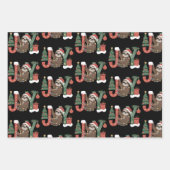 Weihnachtsfaultier Feiertagsbaum Geschenke Freude Geschenkpapier Set (Vorderseite)