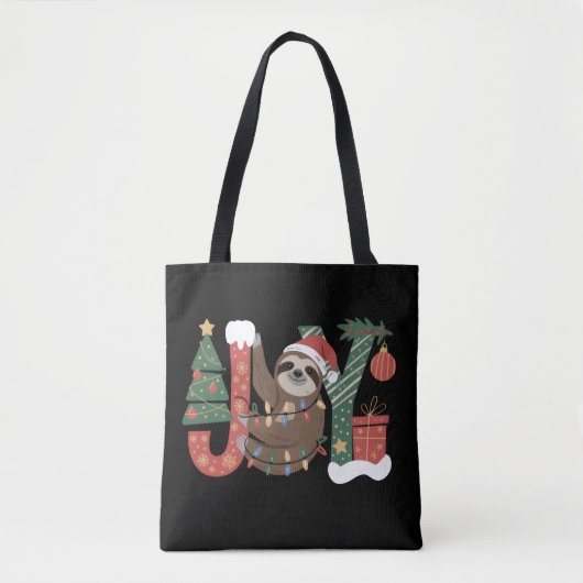 Weihnachtsfaultier Feiertagsbaum Geschenke Freude Tasche (Vorderseite)