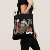 Weihnachtsfaultier Feiertagsbaum Geschenke Freude Tasche (Von Nahem)