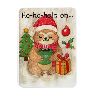 Weihnachtsfaultier mit heißer Schokolade Magnet