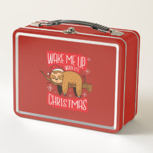 Weihnachtsfaultier-Spruch-Geschenk für Faultierlie Metall Brotdose