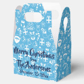 Weihnachtsfavoriten Blue Santa Elf Snowman Pattern Geschenkschachtel (Geöffnet)