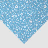 Weihnachtsfavoriten Blue Santa Elf Snowman Pattern Seidenpapier (Ausschnitt)