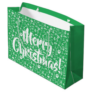 Weihnachtsfavoriten Green Santa Elf Snowman Santa Große Geschenktüte
