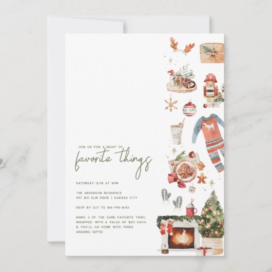 Weihnachtsfavoriten | Party "Favoriten" Einladung (Vorderseite)