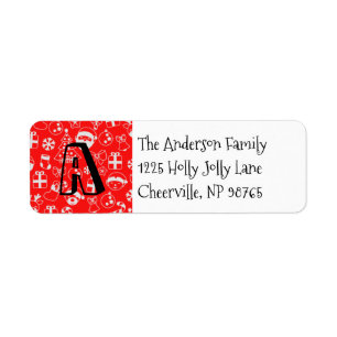 Weihnachtsfavoriten Red Santa Elf Snowman Monogram
