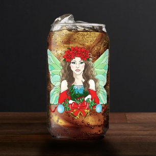 Weihnachtsfee Fantasy Stechpalmen-Glocken Weihnach Dosenglas