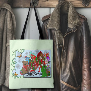 Weihnachtsfee Grüne Spielzeuge Festlich Tasche