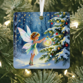 Weihnachtsfee im Zauberwald Ornament Aus Metall