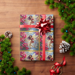 Weihnachtsfee-Kollektion - Glatte Pflaumen-Haare Geschenkpapier