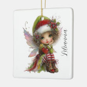 Weihnachtsfee mit Laune Keramikornament (Links)