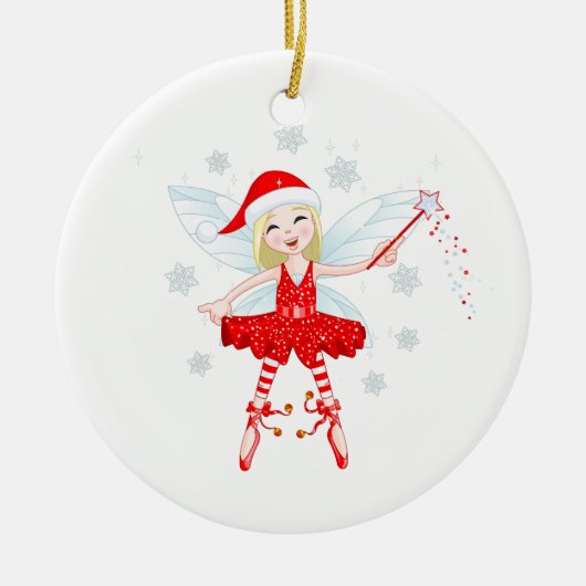 Weihnachtsfee-Ornament Keramik Ornament (Vorne)