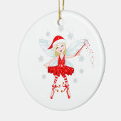 Weihnachtsfee-Ornament Keramik Ornament (Links)