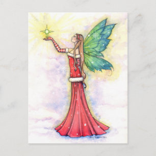 Weihnachtsfee-Postkarte von Molly Harrison Feiertagspostkarte