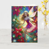 Weihnachtsfee-Sammlung - Aschblondes Haar Karte (Gelbe Blume)