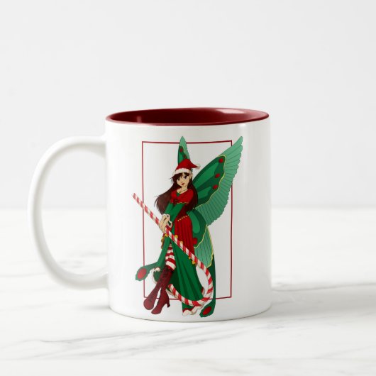 Weihnachtsfee-Tasse Zweifarbige Tasse (Links)