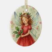 Weihnachtsfee-Wasserfarbenkunst Keramik Ornament (Rechts)