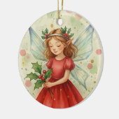 Weihnachtsfee-Wasserfarbenkunst Keramik Ornament (Links)