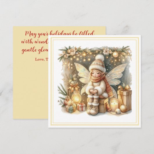 Weihnachtsfee – Whimsical Winter-Feiertagskarte (Vorne/Hinten)