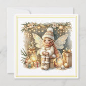 Weihnachtsfee – Whimsical Winter-Feiertagskarte (Vorderseite)