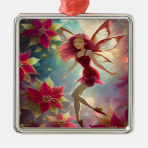Weihnachtsfeen-Sammlung - Rose Rot Haar Ornament Aus Metall