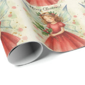 Weihnachtsfeen-Wasserfarbenkunst Geschenkpapier (Rolleneckpunkt)