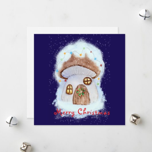 Weihnachtsfeenhaus Feiertagskarte (Vorderseite/Rückseite Beispiel)