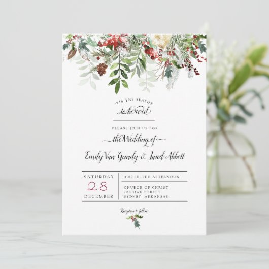 Weihnachtsfeier 2 Einladung (Stehend Vorderseite)