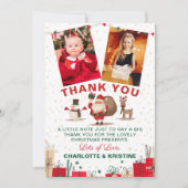 Weihnachtsfeier 2 Foto Dankeskarte (Vorderseite)