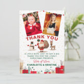 Weihnachtsfeier 2 Foto Dankeskarte (Stehend Vorderseite)