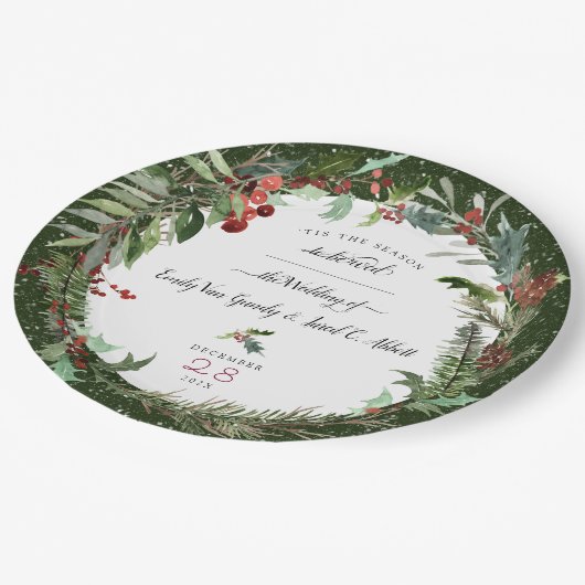 Weihnachtsfeier 2 pappteller (Schrägansicht)