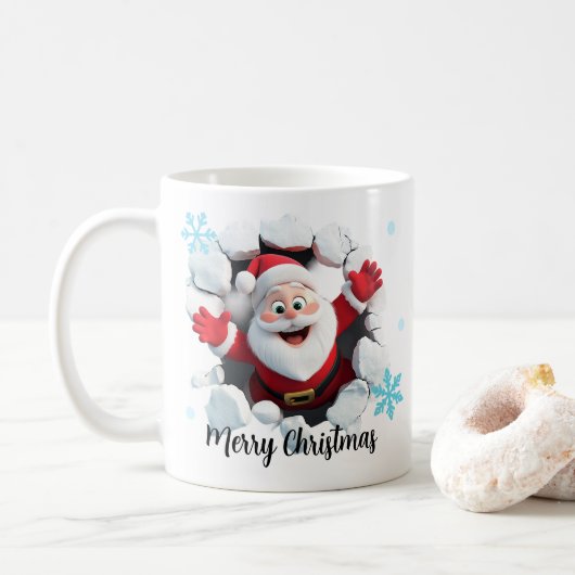 Weihnachtsfeier 3D-Tasse Kaffeetasse (Mit Donut)