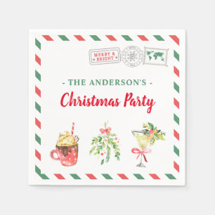 Weihnachtsfeier-Abendessen individuell gestalteter Serviette