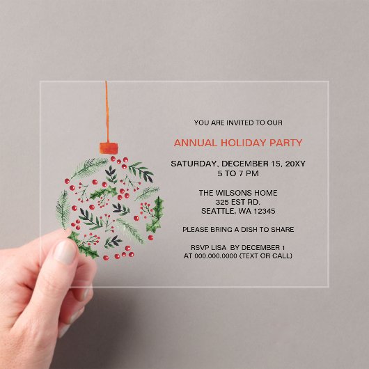 Weihnachtsfeier Acryleinladungen (Insitu (Handheld))