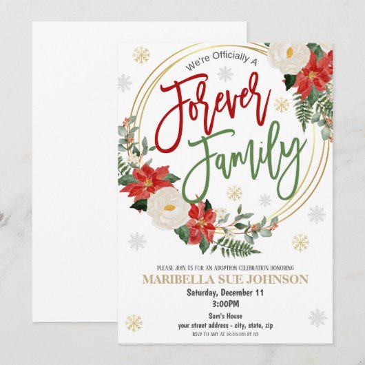 Weihnachtsfeier Adoption Einladung (Vorne/Hinten)