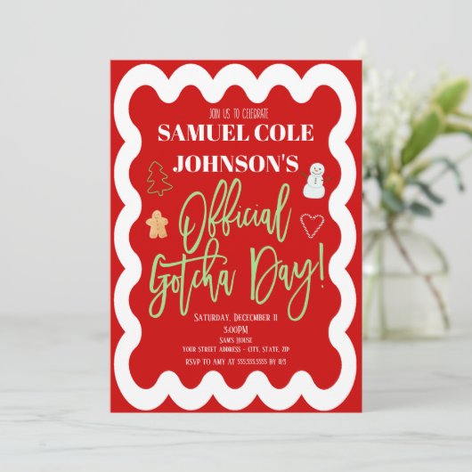 Weihnachtsfeier Adoption Einladung (Stehend Vorderseite)