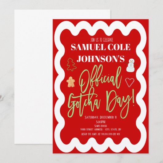 Weihnachtsfeier Adoption Einladung (Vorne/Hinten)