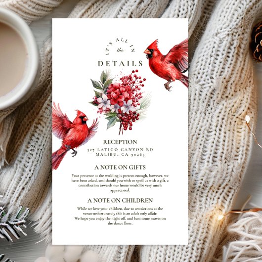 Weihnachtsfeier am Roten Kardinal Begleitkarte