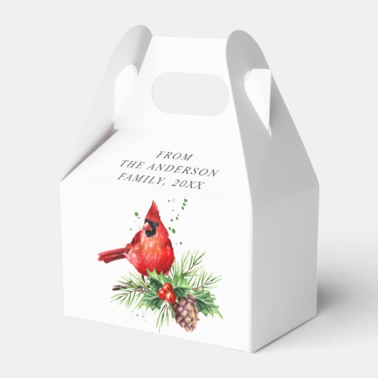 Weihnachtsfeier am Roten Kardinal Geschenkschachtel (Rückseite)