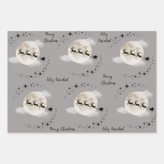 Weihnachtsfeier an Weihnachten Geschenkpapier Set (Vorderseite 3)